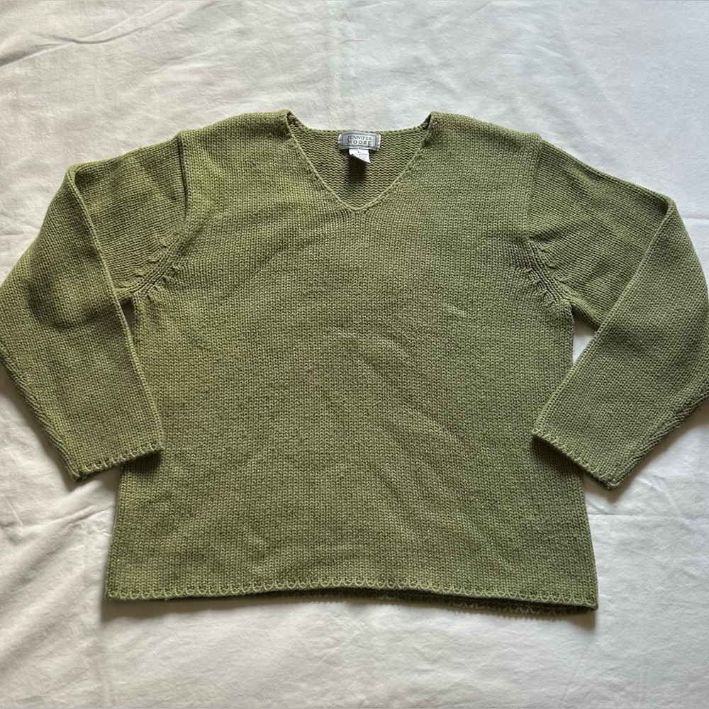 Jennifer Moore Sage V-Neck Sweater